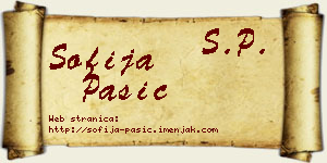 Sofija Pašić vizit kartica